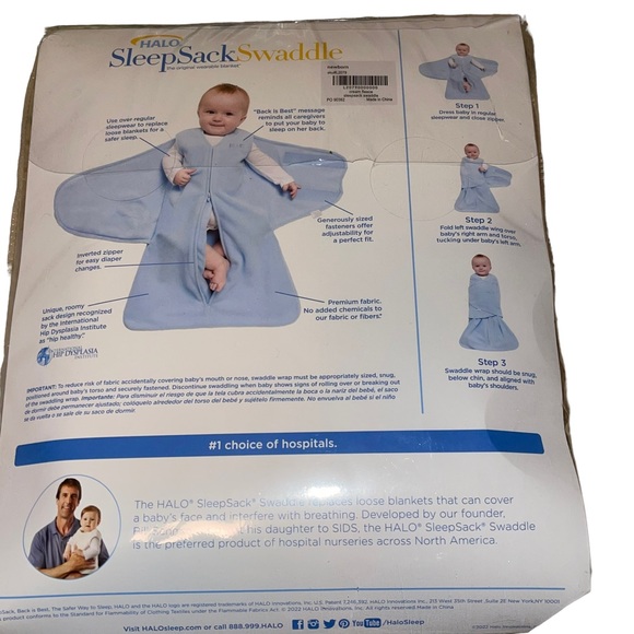 Halo SleepSack Swaddle Wearable Blanket Birth to 3 Months New Off White Wellspan - Picture 2 of 3